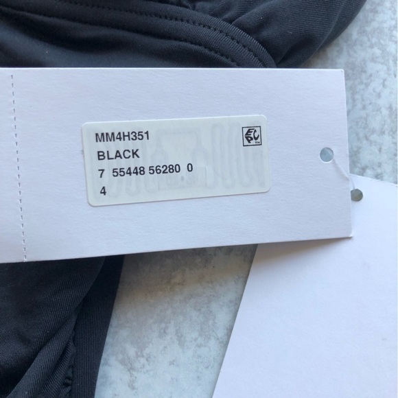 Michael Michael Kors High Neck Shirred Cross Front Black One Piece Swim Size 4 - Picture 13 of 14